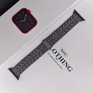 Stainless steel metal watch band replacement strap compatible with smart watch luxury link bracelet.