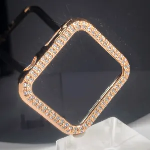 Roségoud strass Apple Watch hoesje glinsterende kristallen beschermende bumper cover.