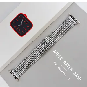 Detailed view of the metal dragon scale strap for smart watch, fine metallic link.
