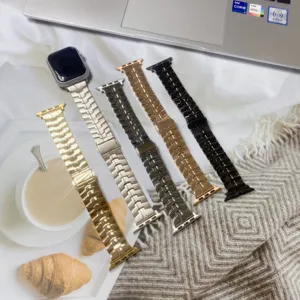 Metalen horlogeband compatibel met Apple Watch zinklegering mecha stijl vervanging