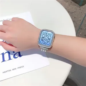 Cinturino in metallo con strass per Apple Watch stile designer di lusso brillante elegante