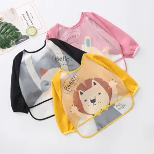 Baby Waterproof Coverall Long Sleeve EVA Bib Infant Toddler Cartoon Animal Feeding Bib Unisex Cute Eating Smock