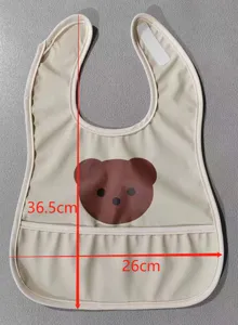 waterproof baby bib cute bear infant feeding apron drool bib toddler food catcher