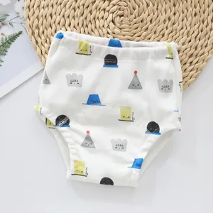 Culotte d'apprentissage bébé en coton respirant anti-fuite lavable sous-vêtement de couche