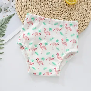 Culotte d'apprentissage bébé en coton respirante lavable joli design de flamant rose