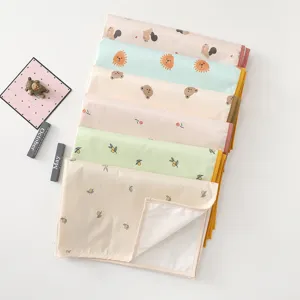 Soft waterproof baby bed mat breathable infant urine pad multi cartoon pattern daily use
