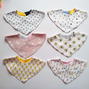 Soft Cotton Baby Bibs Newborn Cartoon Printed Saliva Towel Cute Infant Feeding Bib Toddler Accessories
