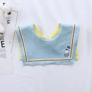 Joli bavoir col marin bébé en coton double couche accessoires nouveau-né nourrisson