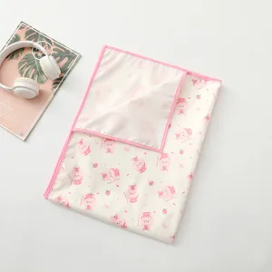 Waterproof baby changing pad with cute bunny pattern, soft and practical for infants.