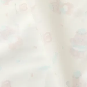 Waterproof baby urine mat with cute cartoon bear pattern, soft fabric for toddlers.