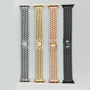 Cinturino per orologio in acciaio inossidabile motivo nido d'ape per smartwatch ricambio