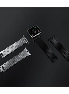Cinturino per orologio in metallo con design a squame di pesce per Apple Watch