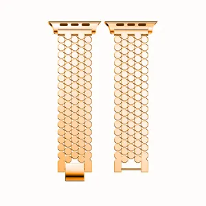 Cinturino in metallo di acciaio inossidabile per Apple Watch, motivo squame, stile business.