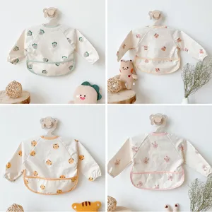Baby Waterproof Long Sleeve Smock Infant Feeding Bib Toddler Art Apron Cute Cartoon Pattern