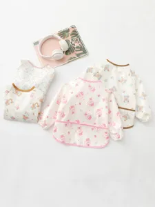 Baby Waterproof Long Sleeve Smock Bib Cute Cartoon Animal Pattern Painting Apron Infant Feeding Clothes For Toddlers