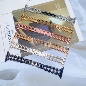 Edelstahl Uhrenarmband kompatibel mit Apple Watch stilvolles Metall Ersatzarmband Design.