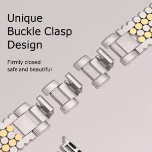 Bracelet de montre en nid d'abeille en métal en acier inoxydable pour Apple Watch.