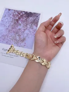 Gouden metalen diamant Apple watch band luxe vervangende horlogeband voor smartwatch accessoires.
