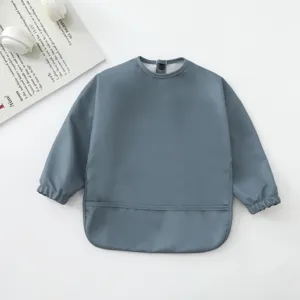Babero impermeable de manga larga para bebé smock para comer y pintar, fácil de limpiar.