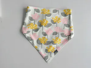 Cute cotton baby bandana bib with floral print newborn saliva towel comfortable daily wear