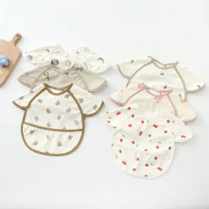 Infant Baby Waterproof PU Smock Cartoon Print Anti-Dirty Feeding Bib Toddler Eating Apron Children Clothes