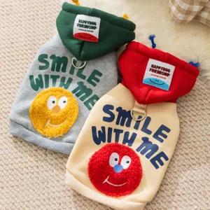 Pet Dog Hoodie Cute Cartoon Bear Fleece Sweatshirt Small Dogs And Cats Winter Warm Clothes Apparel Casual Style