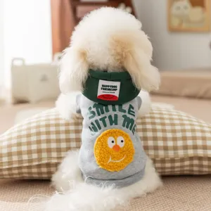 Cute pet dog hoodie autumn winter thin two-leg sweatshirt cute cartoon puppy clothes.