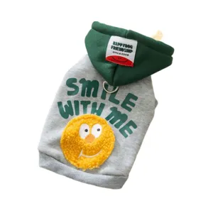 Cute pet hoodie for small dogs and cats autumn winter fleece warm apparel clothing item.