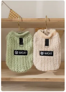 Abbigliamento in pile autunno inverno per animali domestici senza maniche caldo cucciolo gatto