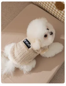 Gilet in pile caldo per cani autunno inverno abbigliamento senza maniche per piccoli
