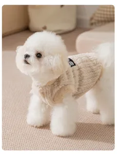 Gilet in pile caldo per cani autunno inverno vestiti smanicati per cani di piccola taglia gatti
