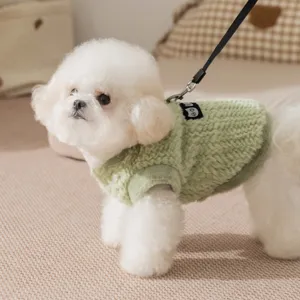 Simpatica gilet pile caldo per cane piccolo inverno a due zampe verde vestiti animali domestici