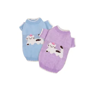 Lindo suéter de punto con gatito de dibujos animados para perros y gatos pequeños y medianos.