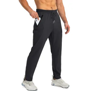 Men's Casual Athletic Pants Quick Dry Breathable Straight Leg Sweatpants With Drawstring Pockets For Running Fitness Bottom