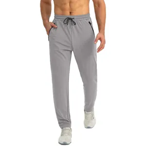 Men's lightweight breathable athletic sweatpants casual running fitness trousers grey