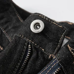 Men's Casual Loose Straight Fit Denim Jeans Classic Mid Rise Zipper Fly Solid Color Full Length Cotton Blend Pants