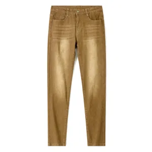 Men's Casual Slim Fit Denim Jeans Four Seasons Classic Straight Leg Washed Pants