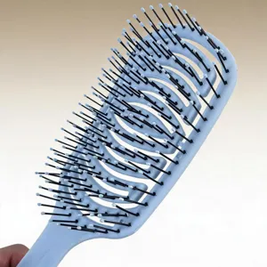 Professional curved vented hair brush for quick blow drying and detangling styling daily