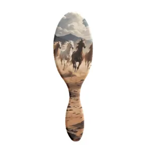 Running horse print hair brush detangling massage brush for smooth anti-tangle styling daily use