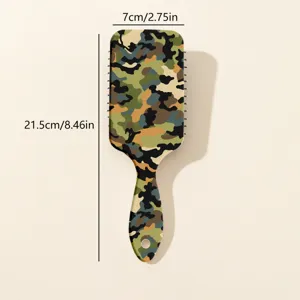 Camouflage cushion hairbrush scalp massage wet dry detangling hair comb 21.5cm long