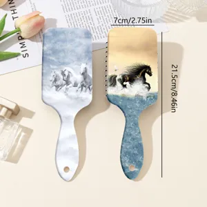 Foreign trade new running horse print cushion hair comb set, fluffy scalp massage air bag brush.