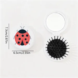Brosse à cheveux pliable avec miroir, mini outil de coiffure de voyage compact pour usage quotidien.