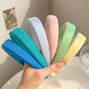 Serre-tête Large en Éponge Rembourrée pour Femmes Joli Couleur Bonbon Haute Couronne Accessoires de Cheveux Doux Quotidien Coiffe