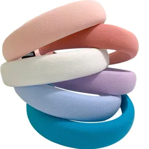 Serre-tête rembourré large coloré pour femmes, accessoire de cheveux doux style élégant