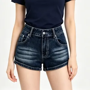 Hoge taille sexy denim korte broek voor vrouwen, vintage wassing slim fit zomer.
