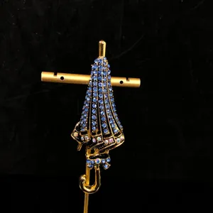 Glänzende Strass Regenschirm Brosche mit Schleife elegante Kristall Anstecknadel für Damen Mode
