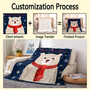Custom flannel fleece blanket, soft cozy throw blanket for sofa, bed and daily nap use.
