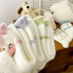 Chaussettes d'hiver chaudes et moelleuses pour femmes, chaussettes douillettes épaisses.