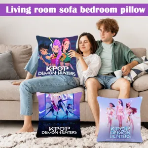 K-Pop Demon Hunters throw pillow cover linen single side printed sofa cushion decor