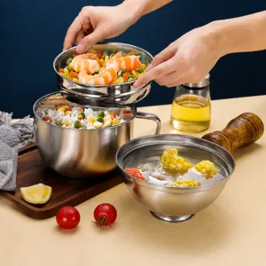 scatola per pranzo in acciaio inossidabile 304 ciotola per noodle bento isolato